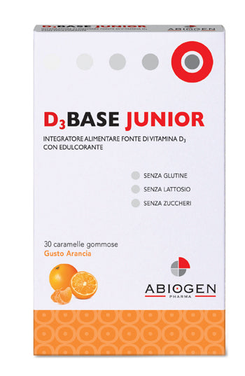 D3Base Junior gusto Arancia 30 caramelle gommose